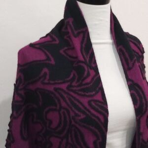 Peruvian Connection Purple Ondine Alpaca Wool Shrug, Ruana, Shawl, OS - New!
